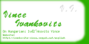 vince ivankovits business card